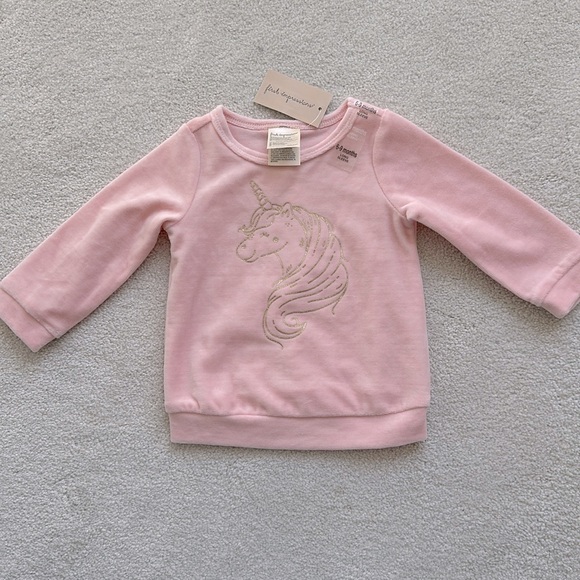 NWT! Unicorn Baby Velour Top - Picture 1 of 4